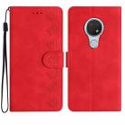 For Nokia 6.2 / 7.2 Seven Butterflies Embossed Leather Phone Case(Red) - 1