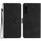 For Sony Xperia 1 IV Seven Butterflies Embossed Leather Phone Case(Black) - 1