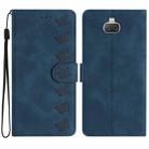 For Sony Xperia 10 Seven Butterflies Embossed Leather Phone Case(Blue) - 1