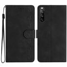 For Sony Xperia 10 V 2023 Seven Butterflies Embossed Leather Phone Case(Black) - 1