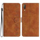 For Sony Xperia L3 Seven Butterflies Embossed Leather Phone Case(Brown) - 1