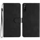 For Sony Xperia L4 Seven Butterflies Embossed Leather Phone Case(Black) - 1