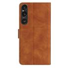 For Sony Xperia 1 VI Seven Butterflies Embossed Leather Phone Case(Brown) - 3