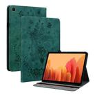 For Samsung Galaxy Tab A7 10.4 2020 T500 Butterfly Rose Embossed Leather Smart Tablet Case(Green) - 1