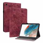 For Samsung Galaxy Tab A8 10.5 2021 X205 Butterfly Rose Embossed Leather Smart Tablet Case(Red) - 1