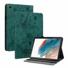 For Samsung Galaxy Tab A8 10.5 2021 X205 Butterfly Rose Embossed Leather Smart Tablet Case(Green) - 1