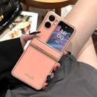 For OPPO Find N2 Flip Solid Color Series Fold Hinge Phone Case(Pink) - 1