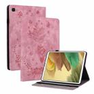 For Samsung Galaxy A7 Lite T220 / T225 Butterfly Rose Embossed Leather Tablet Case(Pink) - 1