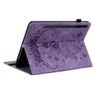 For Samsung Galaxy Tab S7 / S8 Butterfly Rose Embossed Leather Tablet Case(Purple) - 4