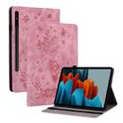 For Samsung Galaxy Tab S8+ / S7+ / S7 FE Butterfly Rose Embossed Leather Tablet Case(Pink) - 1