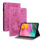 For Samsung Galaxy Tab A 10.1 2019 T510 Butterfly Rose Embossed Leather Tablet Case(Rose Red) - 1