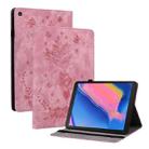 For Samsung Galaxy Tab A 8.0 2019 T290 Butterfly Rose Embossed Leather Tablet Case(Pink) - 1