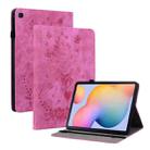 For Samsung Galaxy Tab S5e/T720/T725 Butterfly Rose Embossed Leather Tablet Case(Rose Red) - 1