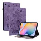 For Samsung Galaxy Tab S5e/T720/T725 Butterfly Rose Embossed Leather Tablet Case(Purple) - 1