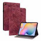 For Samsung Galaxy Tab S5e/T720/T725 Butterfly Rose Embossed Leather Tablet Case(Red) - 1