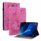 For Samsung Galaxy Tab A 10.1 2016/T580/T585 Butterfly Rose Embossed Leather Tablet Case(Rose Red) - 1