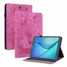 For Samsung Galaxy Tab A 9.7 T550 T555 Butterfly Rose Embossed Leather Tablet Case(Rose Red) - 1