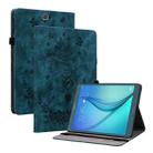 For Samsung Galaxy Tab A 9.7 T550 T555 Butterfly Rose Embossed Leather Tablet Case(Dark Blue) - 1