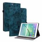 For Samsung Galaxy Tab S2 9.7 T810 T815 Butterfly Rose Embossed Leather Tablet Case(Dark Blue) - 1