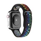 For Apple Watch Series 9&8&7 41mm / SE 3&SE 2&6&SE&5&4 40mm / 3&2&1 38mm Rainbow Sport Watch Band (Black) - 1