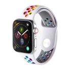 For Apple Watch Ultra 49mm / Series 8&7 45mm / SE 2&6&SE&5&4 44mm / 3&2&1 42mm Rainbow Sport Watch Band (White) - 4