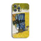 For iPhone 14 Plus Precise Hole Oil Painting Pattern PC Phone Case(Handcart) - 1
