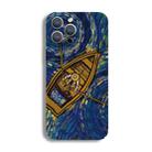 For iPhone 13 Precise Hole Oil Painting Pattern PC Phone Case(Boating) - 1