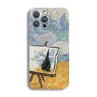 For iPhone 12 Precise Hole Oil Painting Pattern PC Phone Case(Landscape Painting) - 1