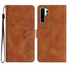 For Huawei P30 Pro Seven Butterflies Embossed Leather Phone Case(Brown) - 1