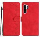 For Huawei P30 Pro Seven Butterflies Embossed Leather Phone Case(Red) - 1