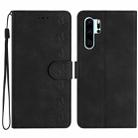 For Huawei P30 Pro Seven Butterflies Embossed Leather Phone Case(Black) - 1