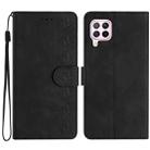 For Huawei P40 Lite Seven Butterflies Embossed Leather Phone Case(Black) - 1