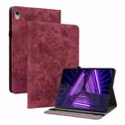 For Lenovo M10 Plus Butterfly Rose Embossed Leather Tablet Case(Red) - 1
