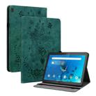 For Lenovo M10 Butterfly Rose Embossed Leather Tablet Case(Green) - 1