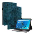 For Lenovo M10 Butterfly Rose Embossed Leather Tablet Case(Dark Blue) - 1