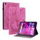 For Lenovo Tab M7 3rd Gen Butterfly Rose Embossed Leather Tablet Case(Rose Red) - 1