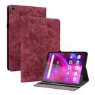 For Lenovo Tab M7 3rd Gen Butterfly Rose Embossed Leather Tablet Case(Red) - 1
