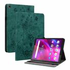 For Lenovo Tab M7 3rd Gen Butterfly Rose Embossed Leather Tablet Case(Green) - 1