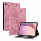 For Lenovo Tab M8 4th Gen TB-300FU Butterfly Rose Embossed Leather Tablet Case(Pink) - 1