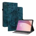 For Lenovo Tab M8 4th Gen TB-300FU Butterfly Rose Embossed Leather Tablet Case(Dark Blue) - 1