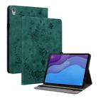 For Lenovo Tab M10 HD 2nd Gen TB-X306X Butterfly Rose Embossed Leather Tablet Case(Green) - 1