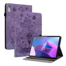 For Lenovo Tab P11 Gen 2 11.5 Butterfly Rose Embossed Leather Tablet Case(Purple) - 1
