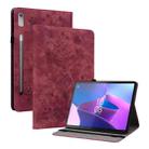 For Lenovo Tab P11 Pro Gen 2 11.2 Butterfly Rose Embossed Leather Tablet Case(Red) - 1