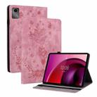 For Lenovo Tab M11/Xiaoxin Pad 11 2024 Butterfly Rose Embossed Leather Tablet Case(Pink) - 1