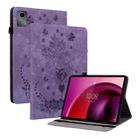 For Lenovo Tab M11/Xiaoxin Pad 11 2024 Butterfly Rose Embossed Leather Tablet Case(Purple) - 1