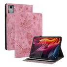 For Lenovo Tab K11 Plus Butterfly Rose Embossed Leather Tablet Case(Pink) - 1