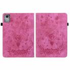 For Lenovo Tab K11 Plus Butterfly Rose Embossed Leather Tablet Case(Rose Red) - 3