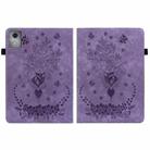 For Lenovo Tab K11 Plus Butterfly Rose Embossed Leather Tablet Case(Purple) - 3