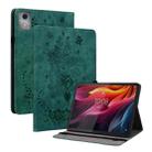 For Lenovo Tab K11 Plus Butterfly Rose Embossed Leather Tablet Case(Green) - 1