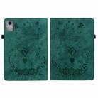 For Lenovo Tab K11 Plus Butterfly Rose Embossed Leather Tablet Case(Green) - 3